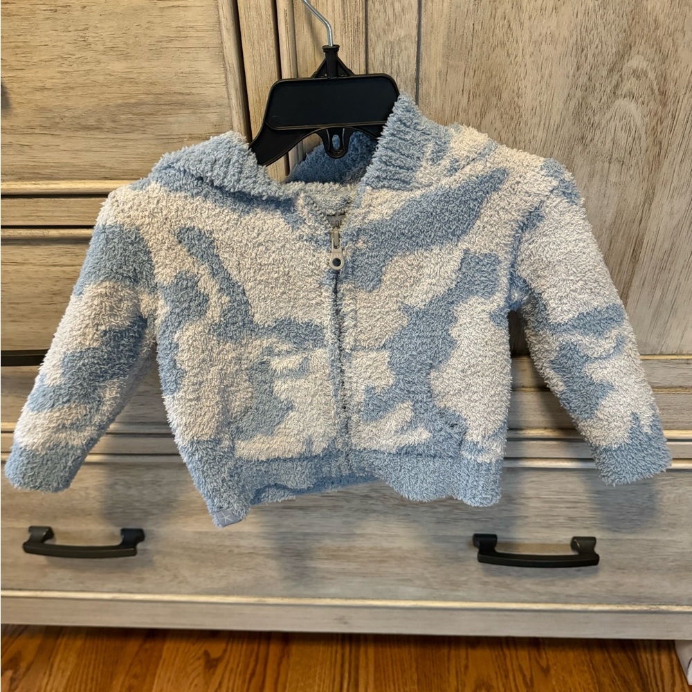 Barefoot Dreams Blue Camo Zip Hoodie 6-12M